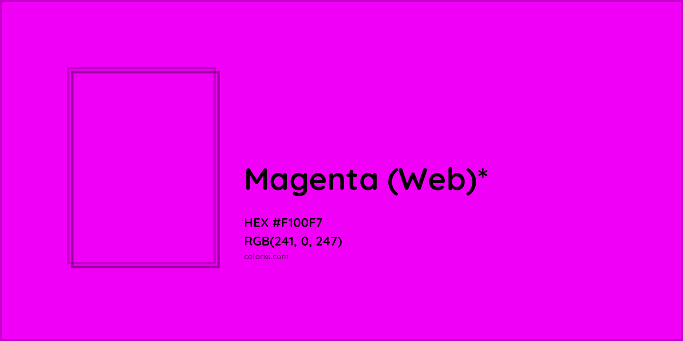 HEX #F100F7 Color Name, Color Code, Palettes, Similar Paints, Images
