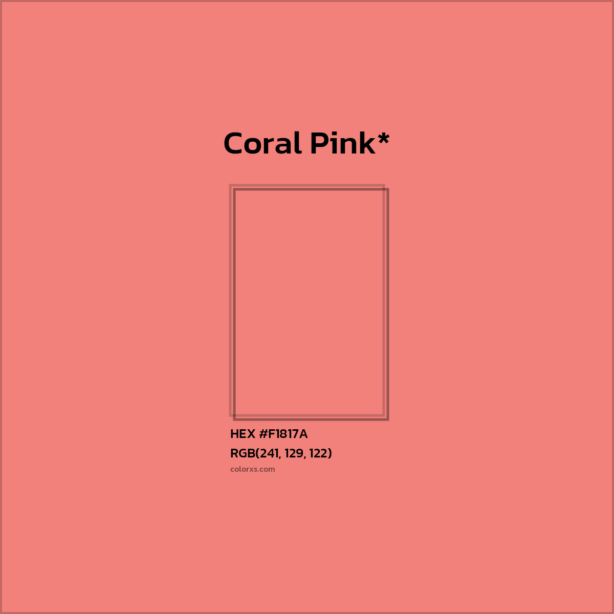 HEX #F1817A Color Name, Color Code, Palettes, Similar Paints, Images