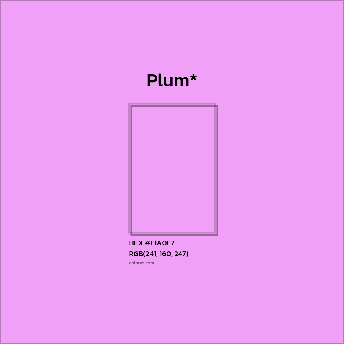 HEX #F1A0F7 Color Name, Color Code, Palettes, Similar Paints, Images