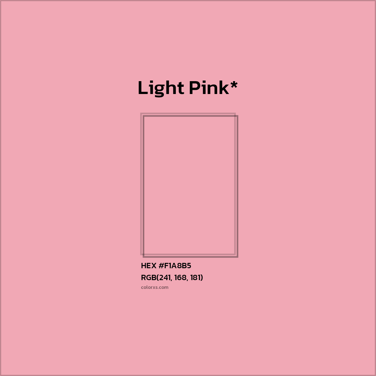 HEX #F1A8B5 Color Name, Color Code, Palettes, Similar Paints, Images