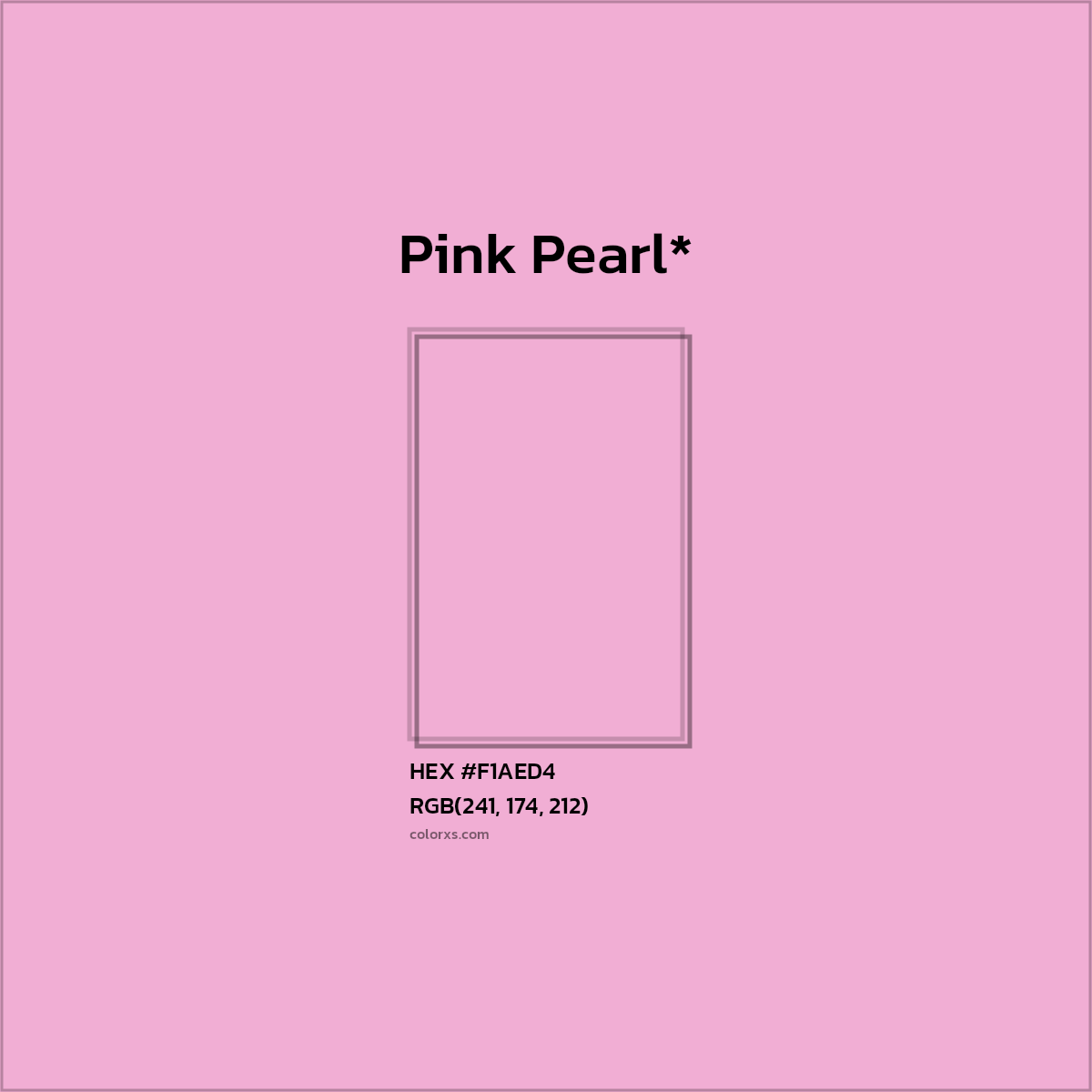 HEX #F1AED4 Color Name, Color Code, Palettes, Similar Paints, Images