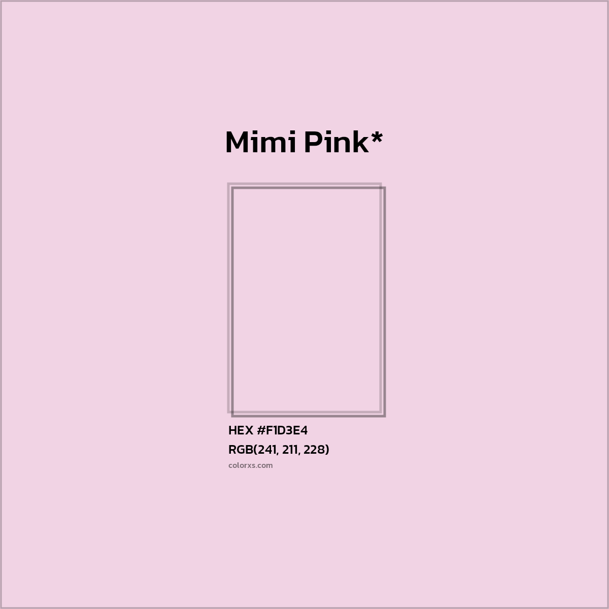 HEX #F1D3E4 Color Name, Color Code, Palettes, Similar Paints, Images