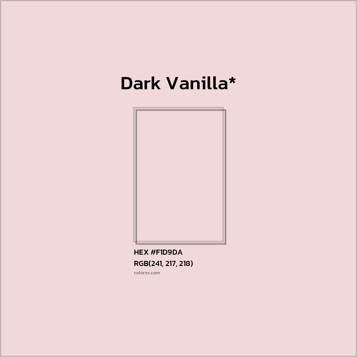 #F1D9DA hex color. RGB, RYB, CMYK, HSL, HSV codes and color conversions. Matching color names, palettes, paints.