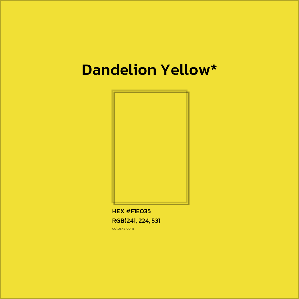 HEX #F1E035 Color Name, Color Code, Palettes, Similar Paints, Images