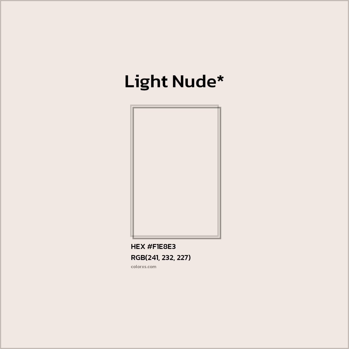 HEX #F1E8E3 Color Name, Color Code, Palettes, Similar Paints, Images