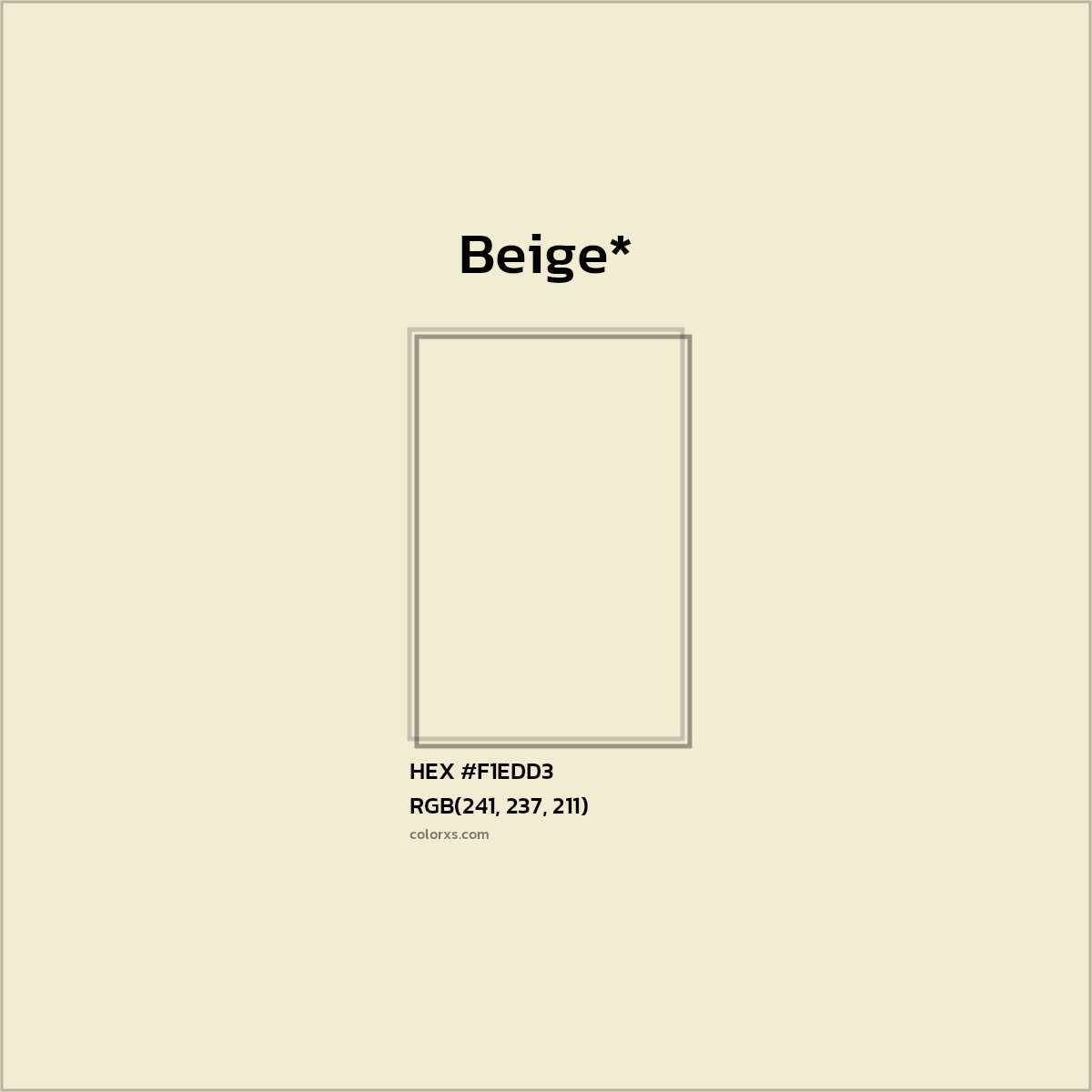 HEX #F1EDD3 Color Name, Color Code, Palettes, Similar Paints, Images