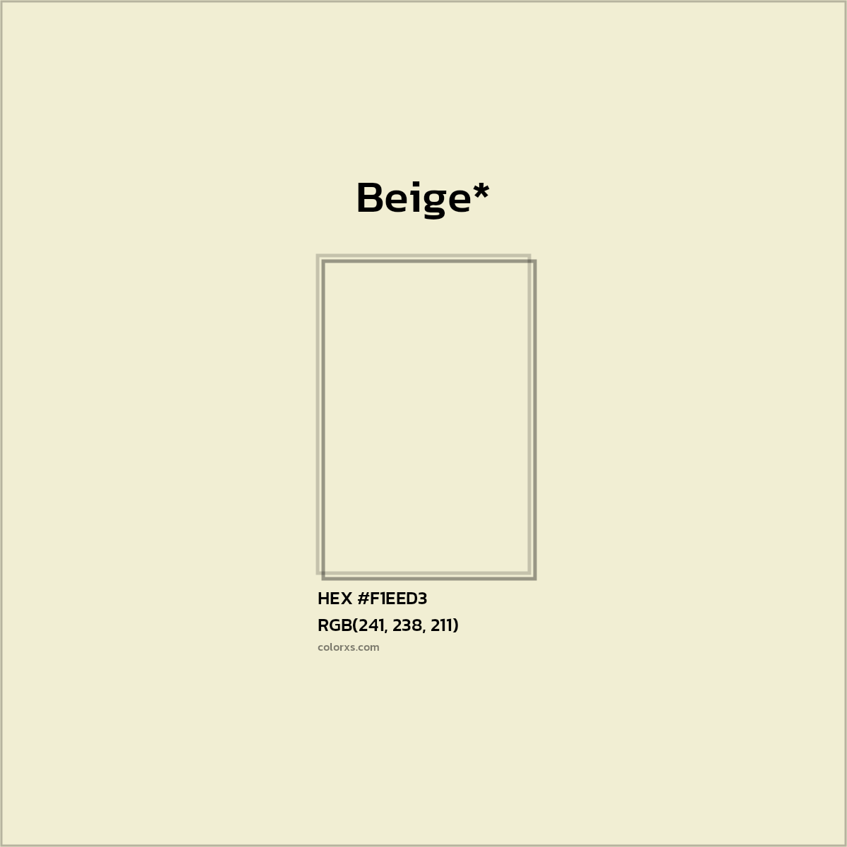HEX #F1EED3 Color Name, Color Code, Palettes, Similar Paints, Images