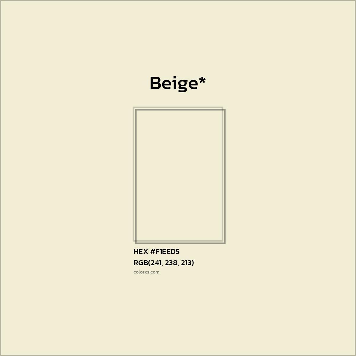 HEX #F1EED5 Color Name, Color Code, Palettes, Similar Paints, Images