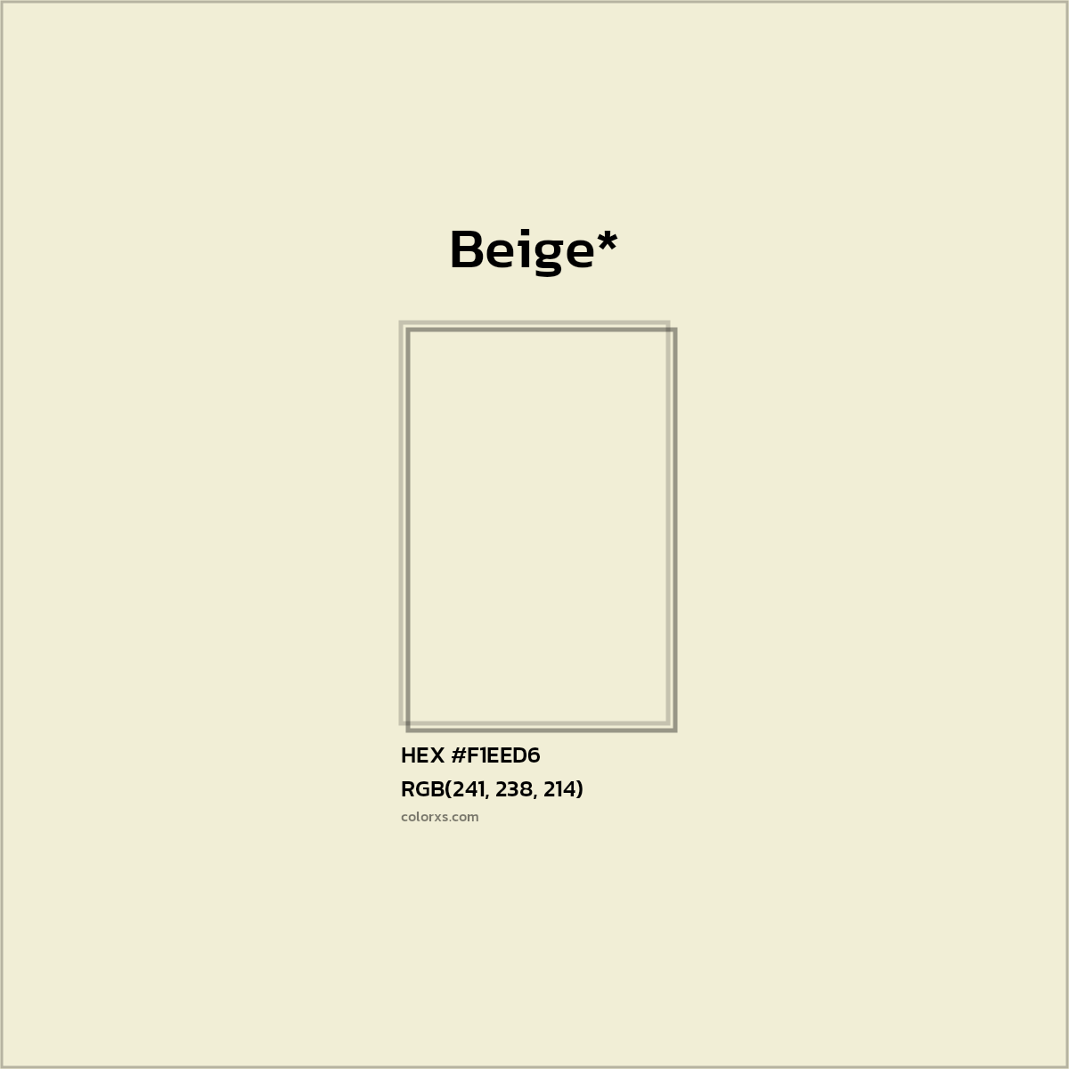 HEX #F1EED6 Color Name, Color Code, Palettes, Similar Paints, Images