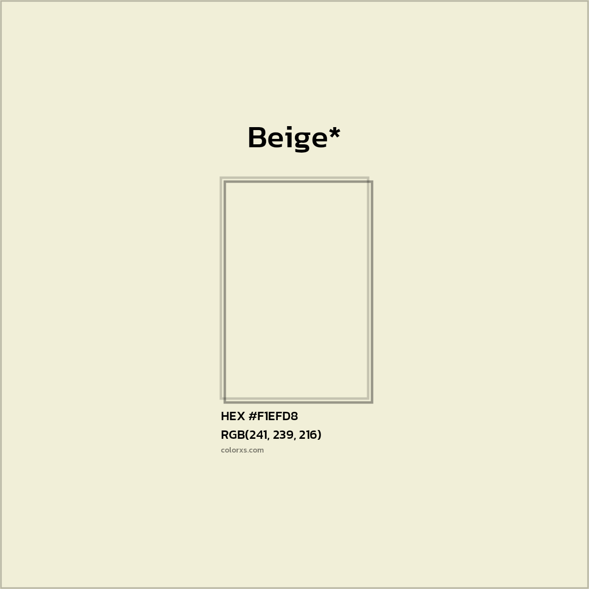 HEX #F1EFD8 Color Name, Color Code, Palettes, Similar Paints, Images