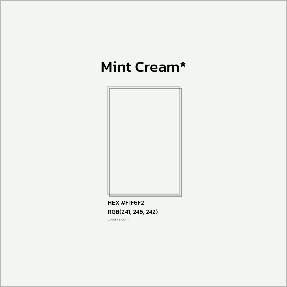 HEX #F1F6F2 Color Name, Color Code, Palettes, Similar Paints, Images