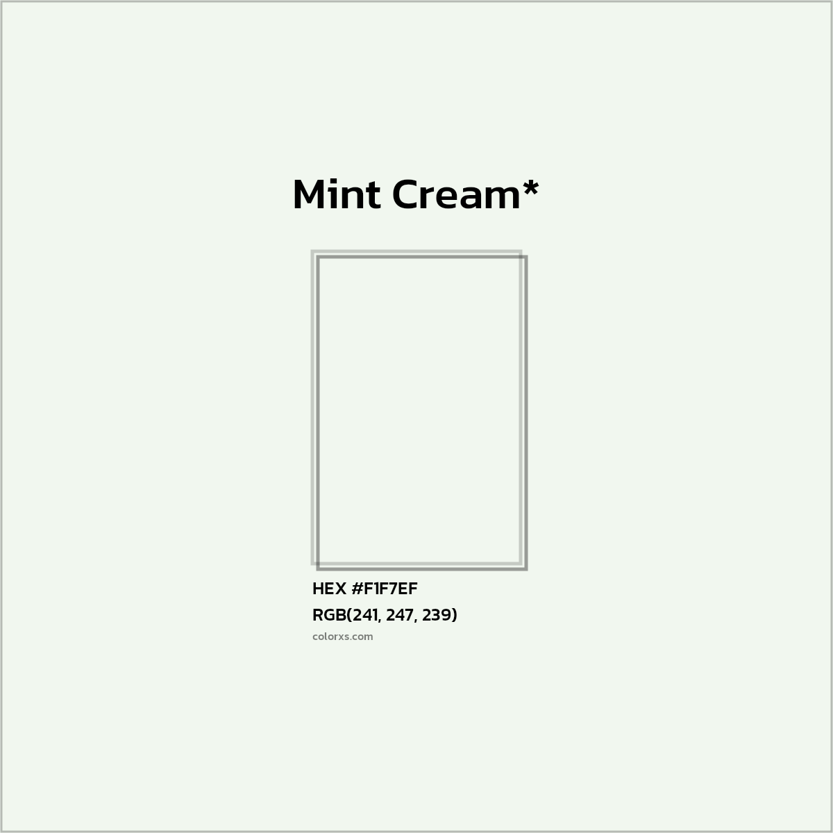 HEX #F1F7EF Color Name, Color Code, Palettes, Similar Paints, Images