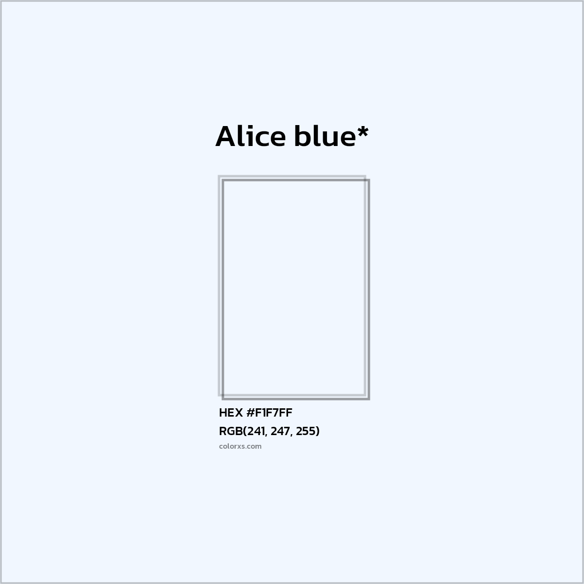 HEX #F1F7FF Color Name, Color Code, Palettes, Similar Paints, Images
