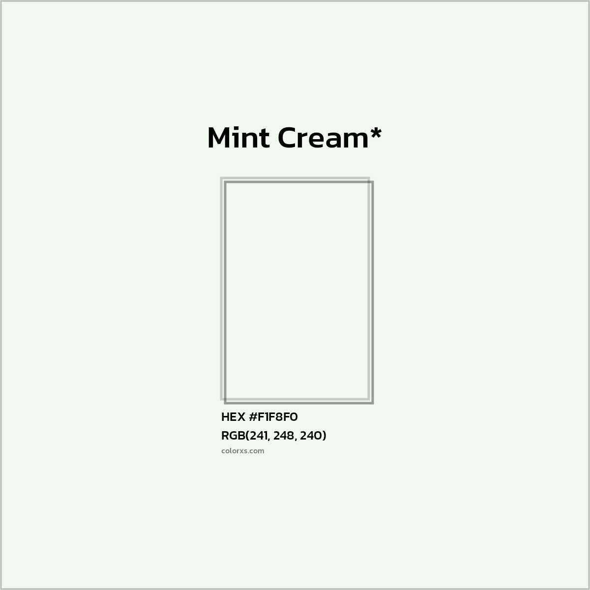 HEX #F1F8F0 Color Name, Color Code, Palettes, Similar Paints, Images