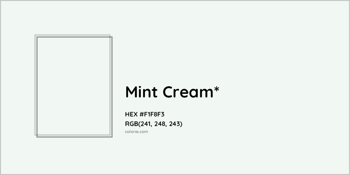 HEX #F1F8F3 Color Name, Color Code, Palettes, Similar Paints, Images