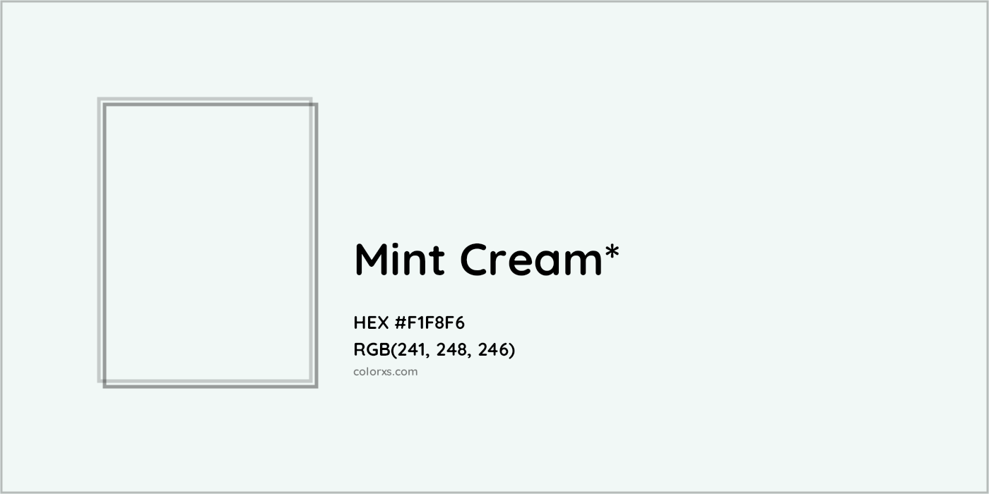 HEX #F1F8F6 Color Name, Color Code, Palettes, Similar Paints, Images