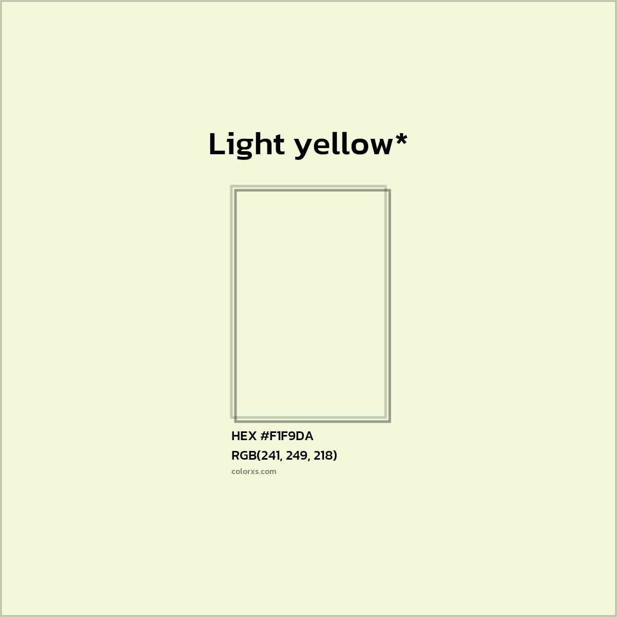 HEX #F1F9DA Color Name, Color Code, Palettes, Similar Paints, Images