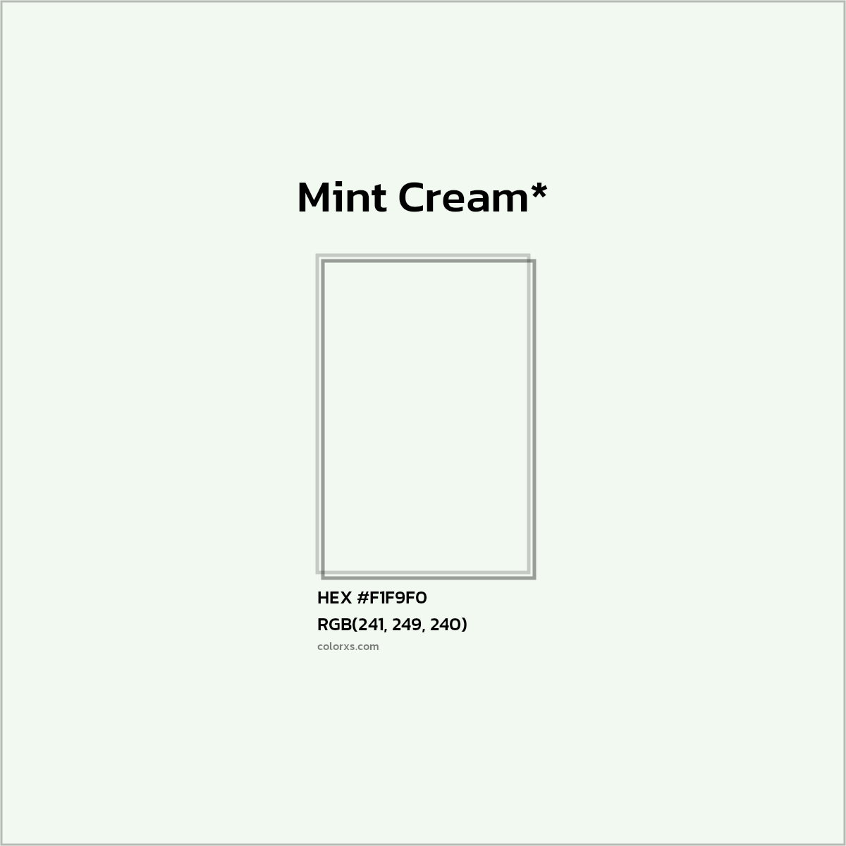 HEX #F1F9F0 Color Name, Color Code, Palettes, Similar Paints, Images