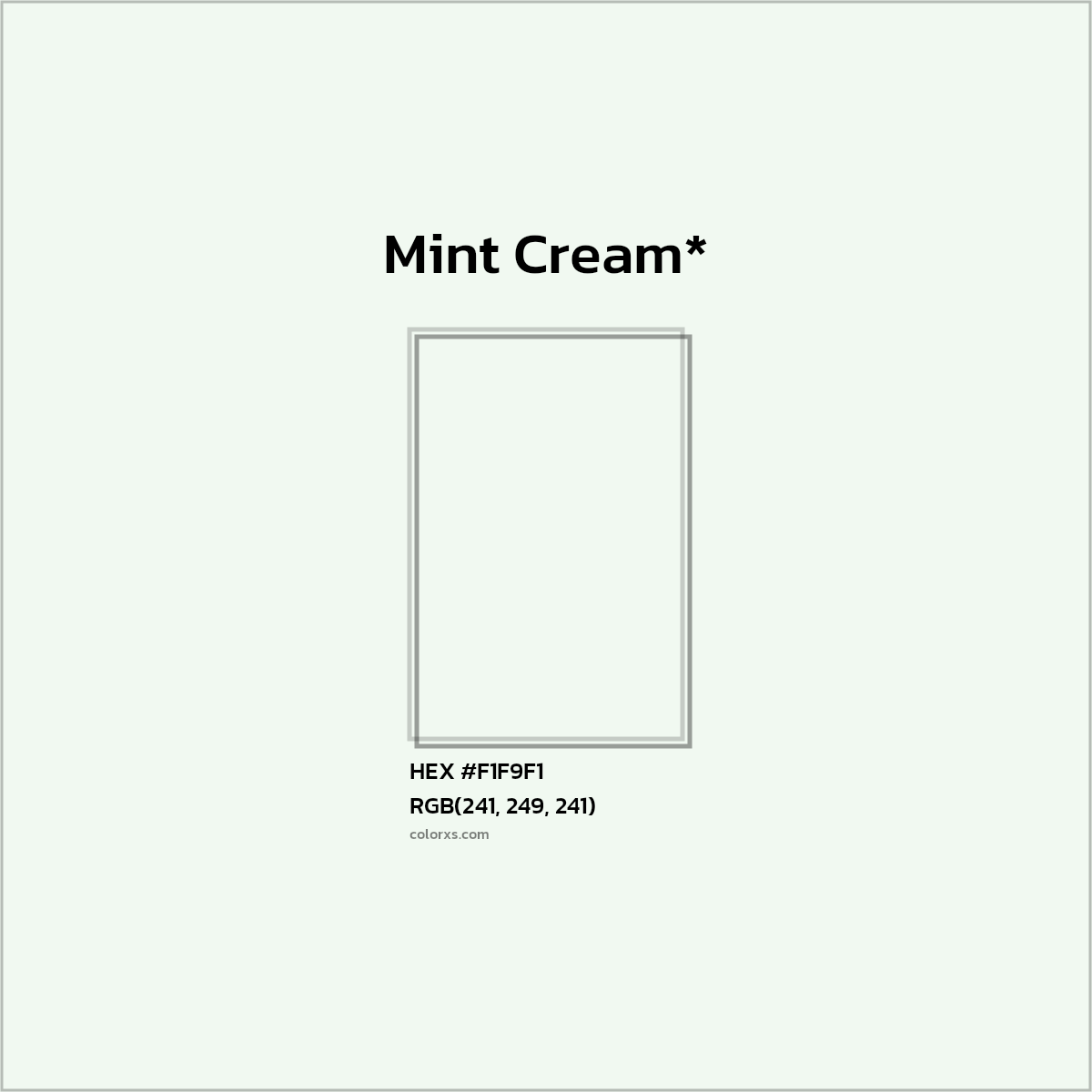 HEX #F1F9F1 Color Name, Color Code, Palettes, Similar Paints, Images