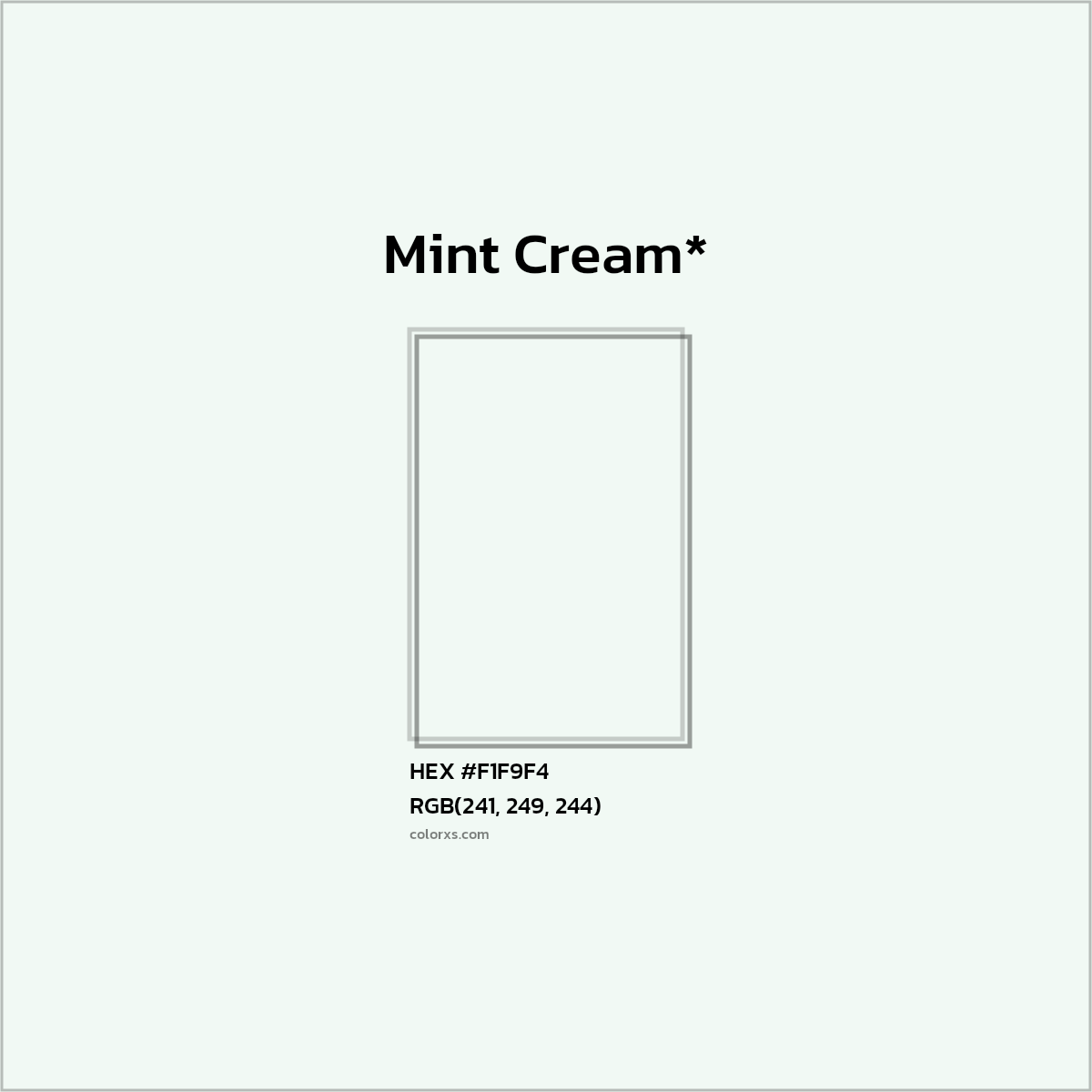 HEX #F1F9F4 Color Name, Color Code, Palettes, Similar Paints, Images