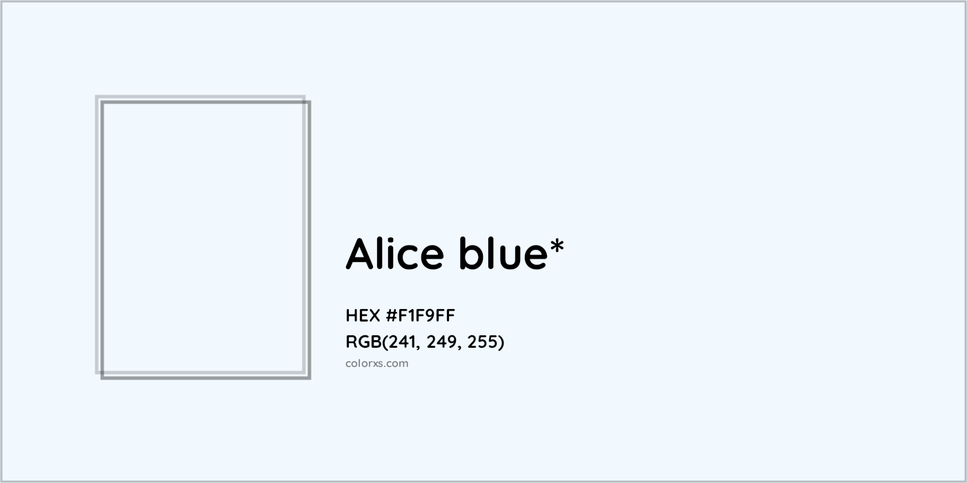 HEX #F1F9FF Color Name, Color Code, Palettes, Similar Paints, Images