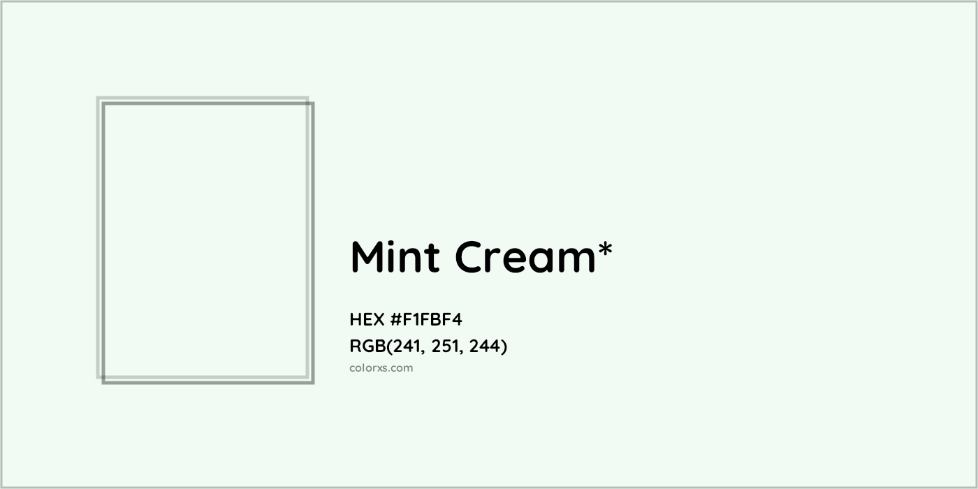 HEX #F1FBF4 Color Name, Color Code, Palettes, Similar Paints, Images