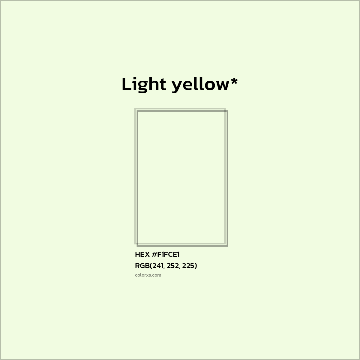 HEX #F1FCE1 Color Name, Color Code, Palettes, Similar Paints, Images