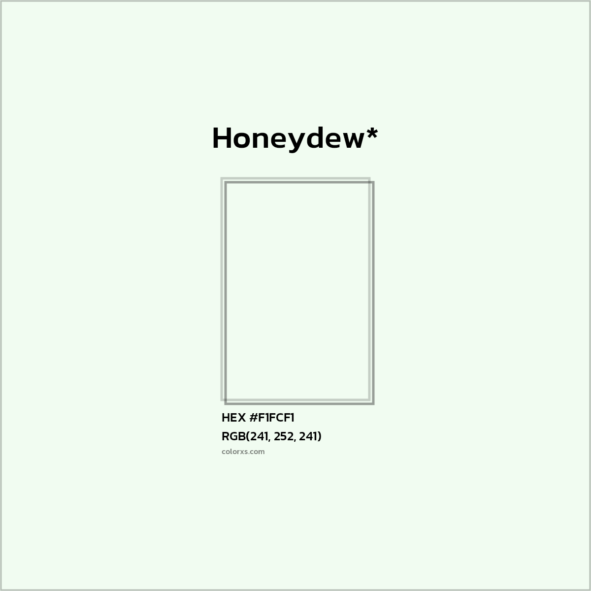 HEX #F1FCF1 Color Name, Color Code, Palettes, Similar Paints, Images