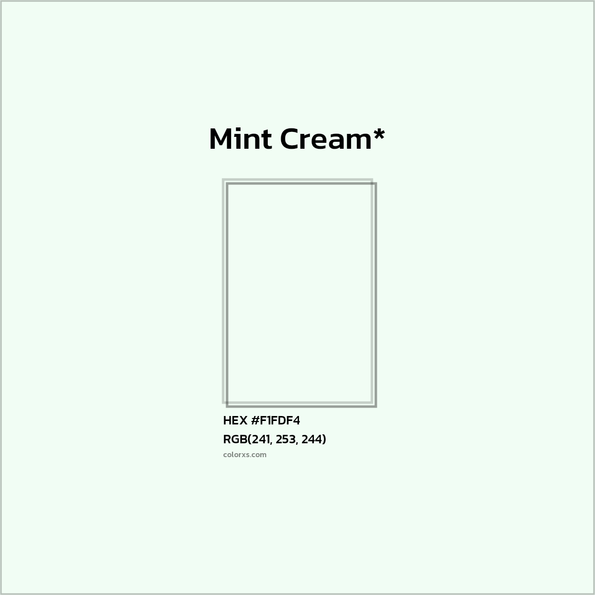 HEX #F1FDF4 Color Name, Color Code, Palettes, Similar Paints, Images