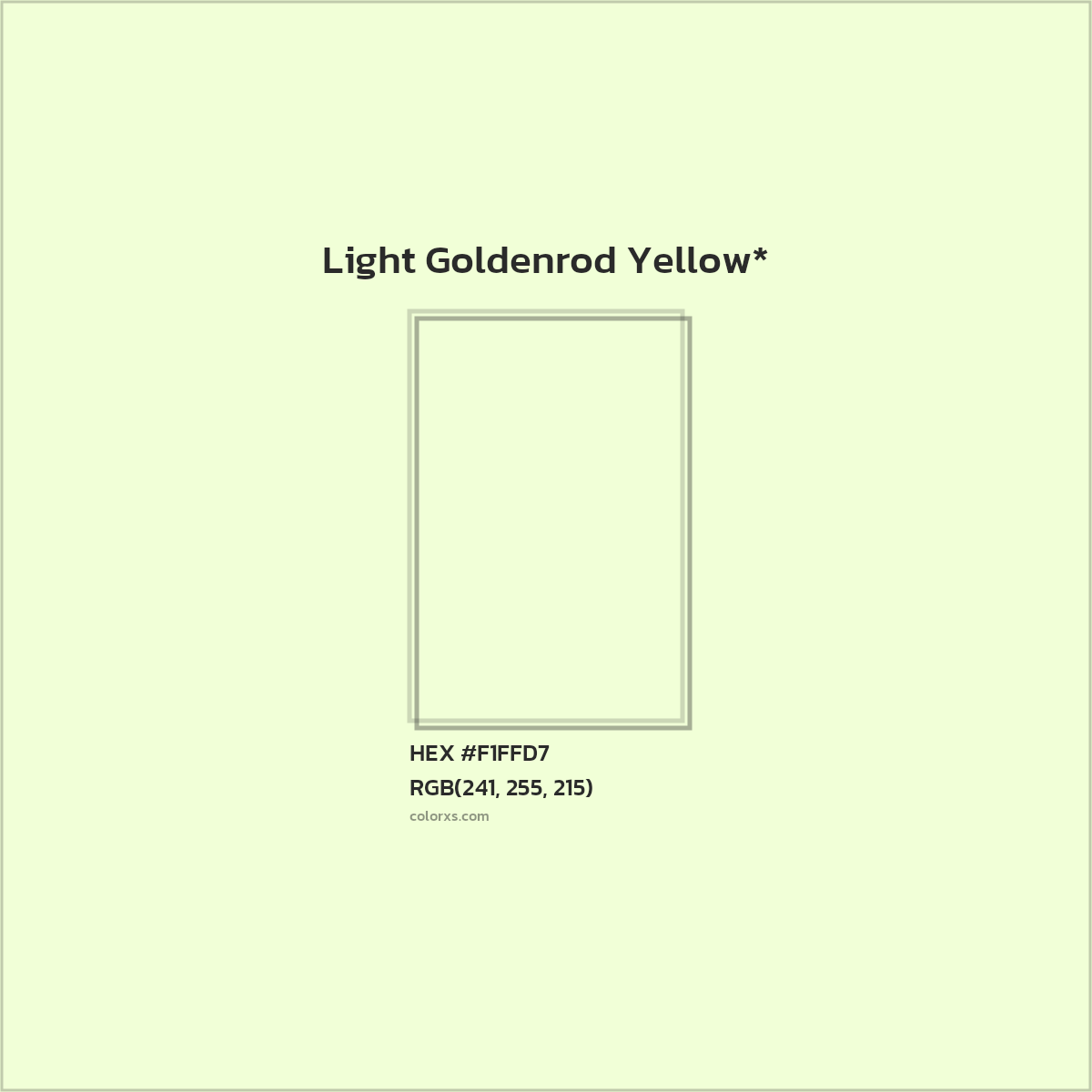 #F1FFD7 hex color. RGB, RYB, CMYK, HSL, HSV codes and color conversions. Matching color names, palettes, paints.