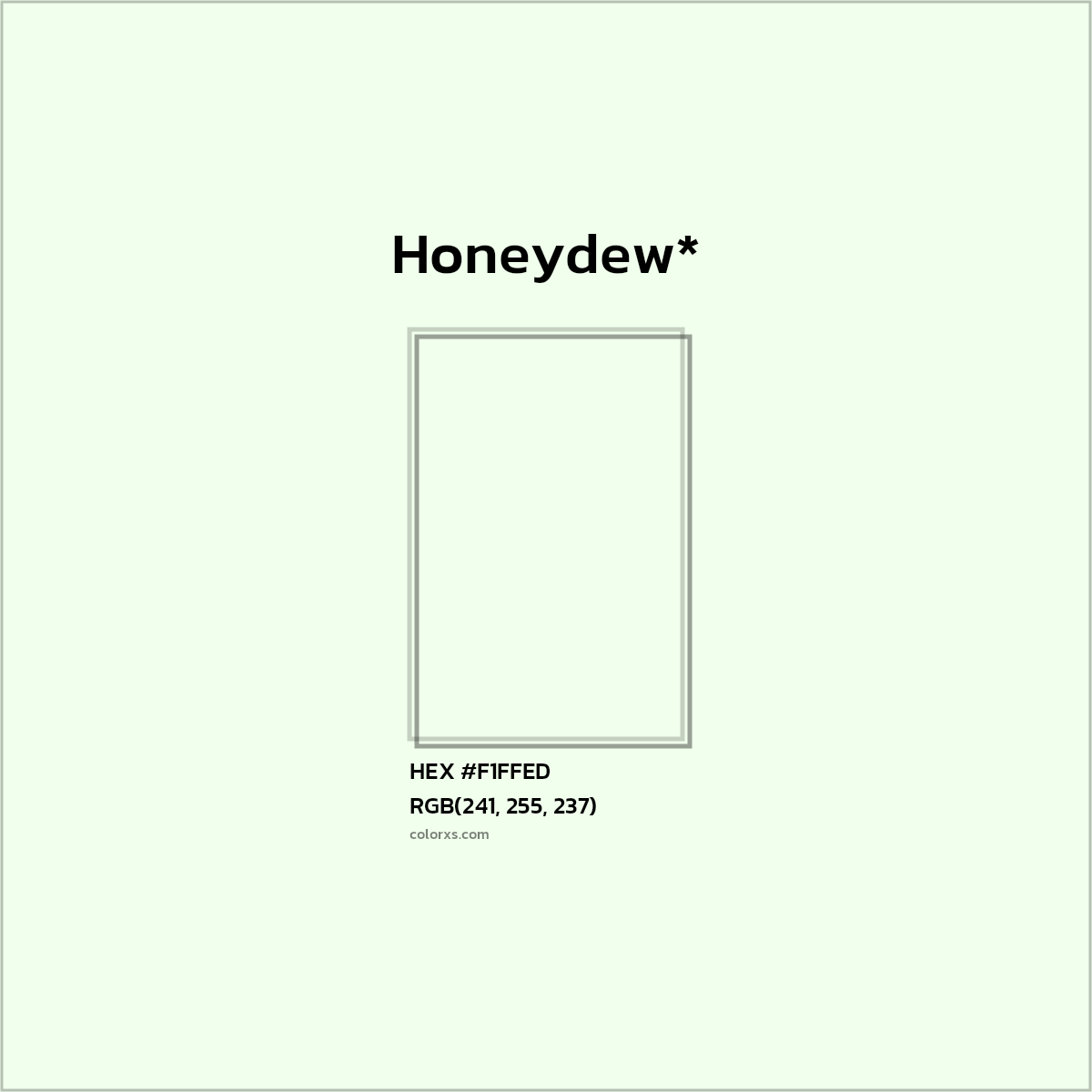 HEX #F1FFED Color Name, Color Code, Palettes, Similar Paints, Images