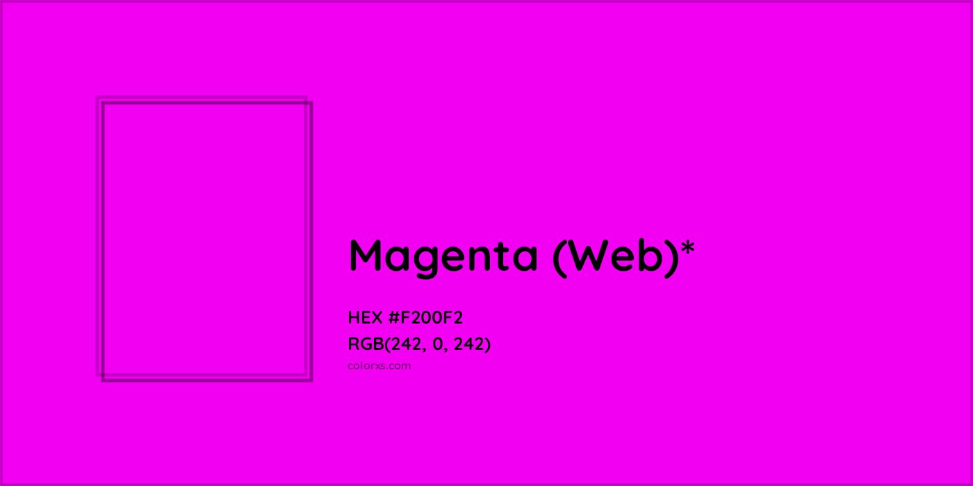 HEX #F200F2 Color Name, Color Code, Palettes, Similar Paints, Images