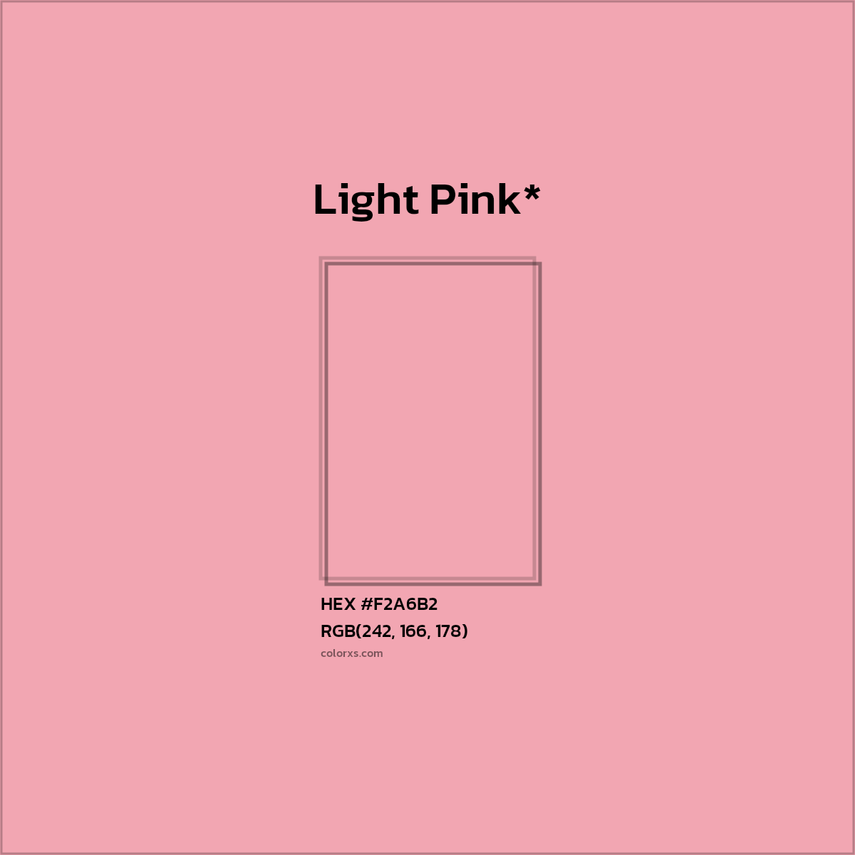 HEX #F2A6B2 Color Name, Color Code, Palettes, Similar Paints, Images
