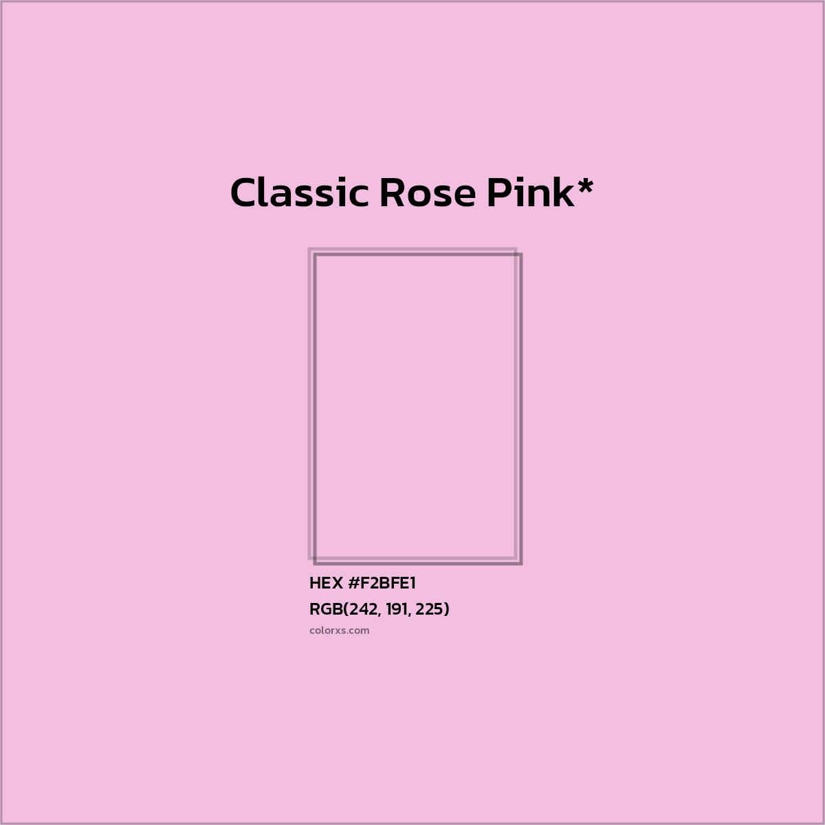 HEX #F2BFE1 Color Name, Color Code, Palettes, Similar Paints, Images