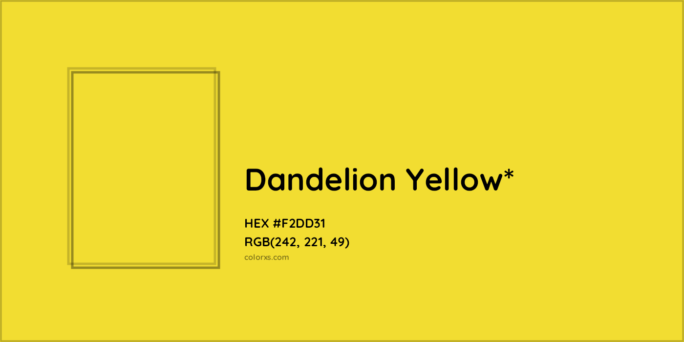 HEX #F2DD31 Color Name, Color Code, Palettes, Similar Paints, Images