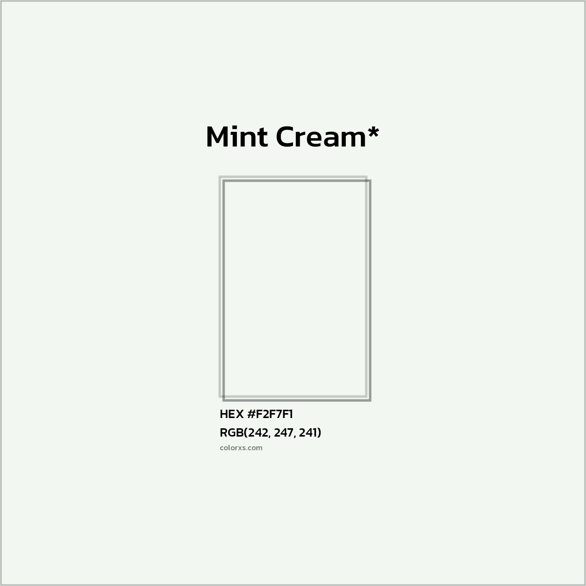 HEX #F2F7F1 Color Name, Color Code, Palettes, Similar Paints, Images