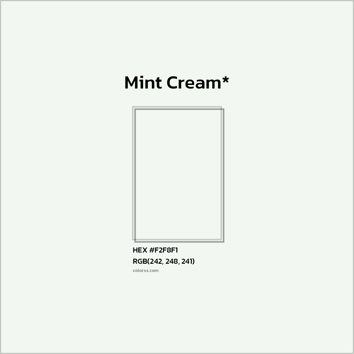 HEX #F2F8F1 Color Name, Color Code, Palettes, Similar Paints, Images