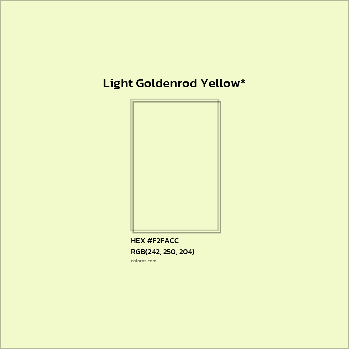 HEX #F2FACC Color Name, Color Code, Palettes, Similar Paints, Images