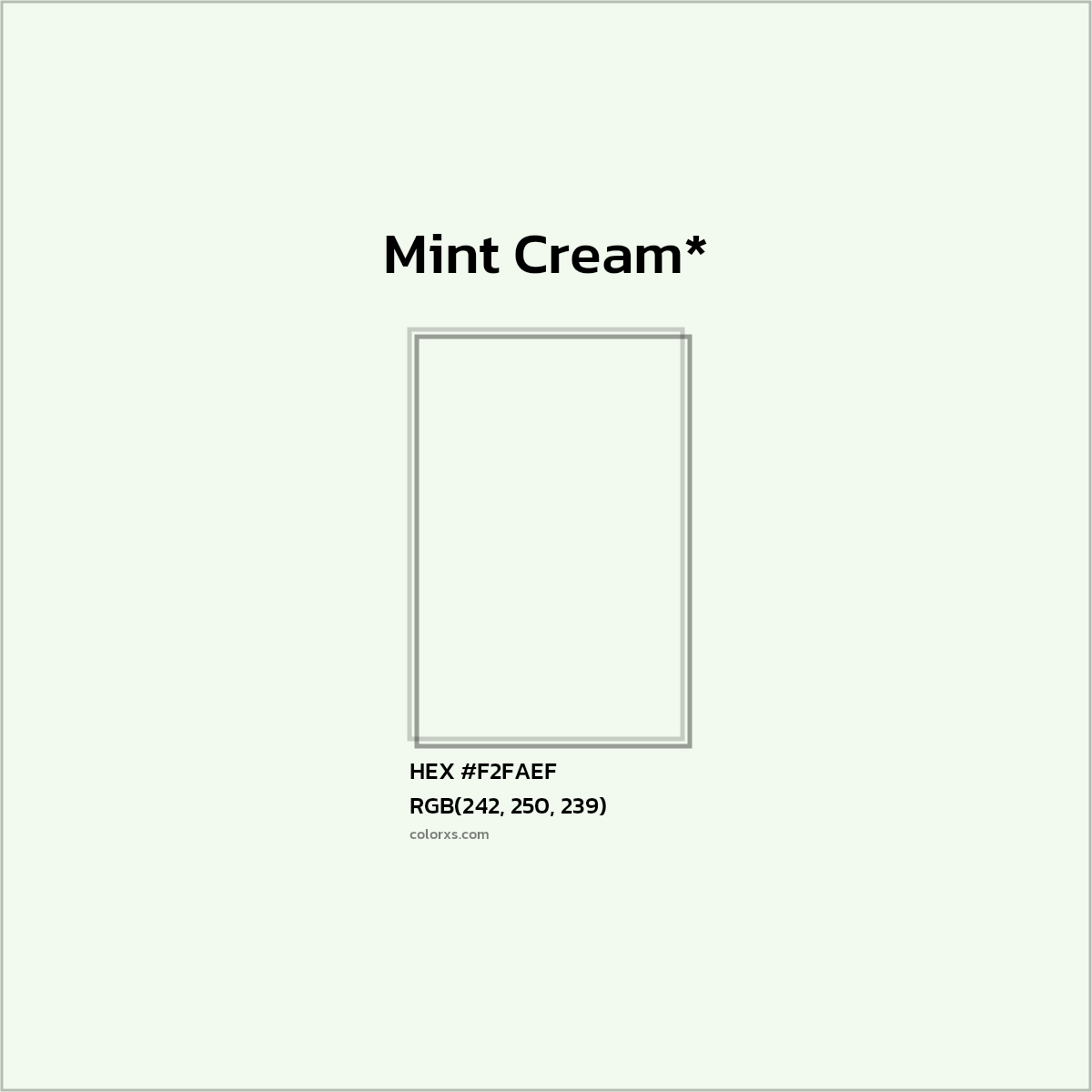 HEX #F2FAEF Color Name, Color Code, Palettes, Similar Paints, Images