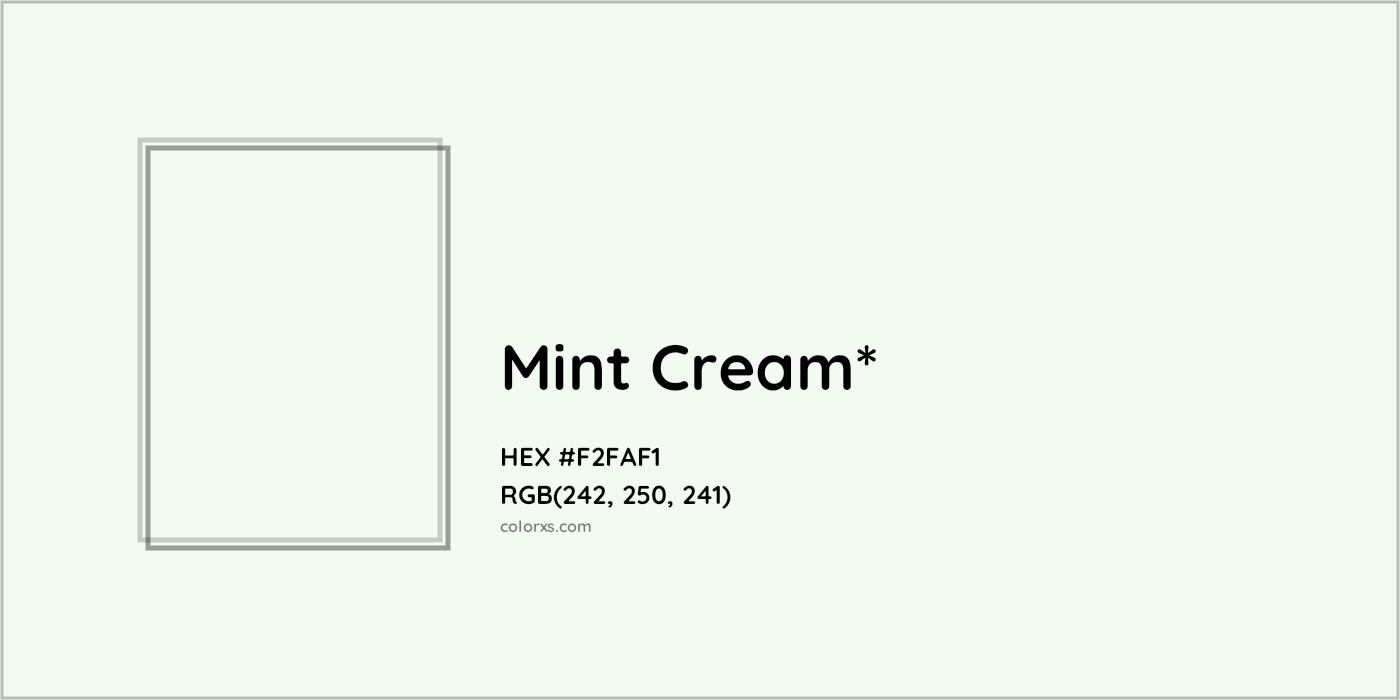 HEX #F2FAF1 Color Name, Color Code, Palettes, Similar Paints, Images