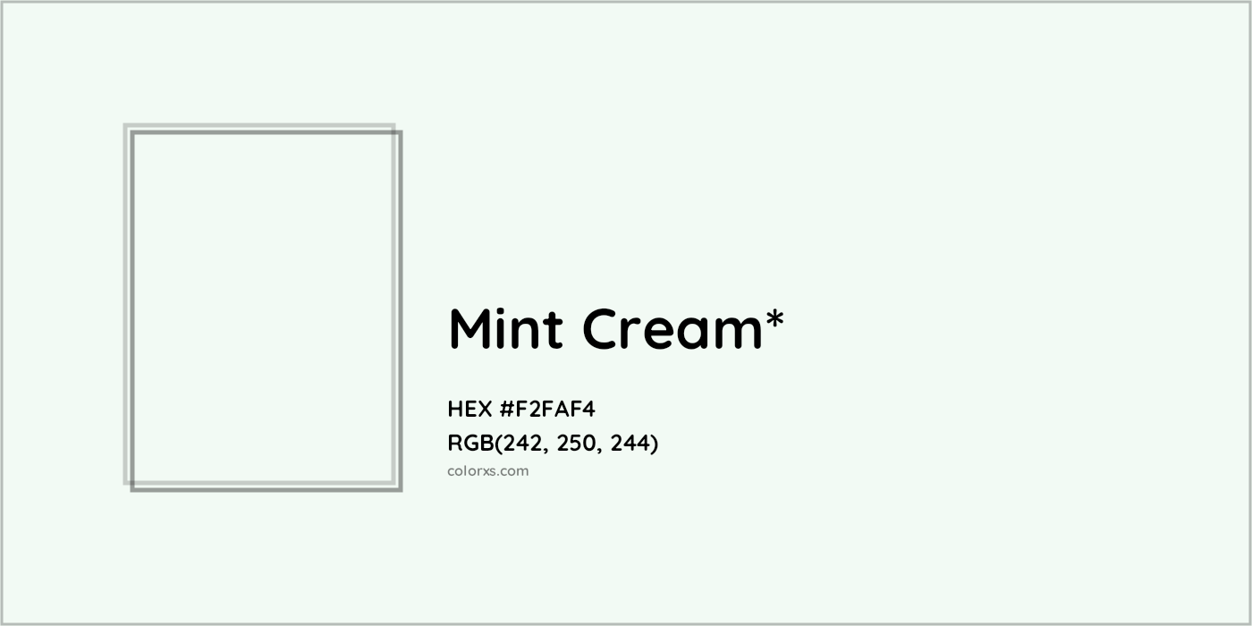HEX #F2FAF4 Color Name, Color Code, Palettes, Similar Paints, Images