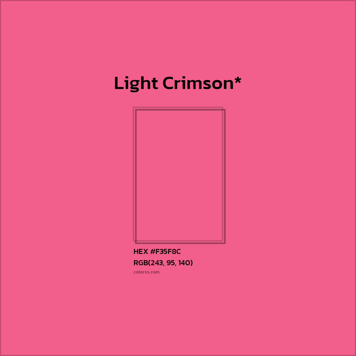 HEX #F35F8C Color Name, Color Code, Palettes, Similar Paints, Images