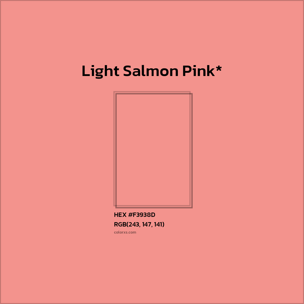 HEX #F3938D Color Name, Color Code, Palettes, Similar Paints, Images