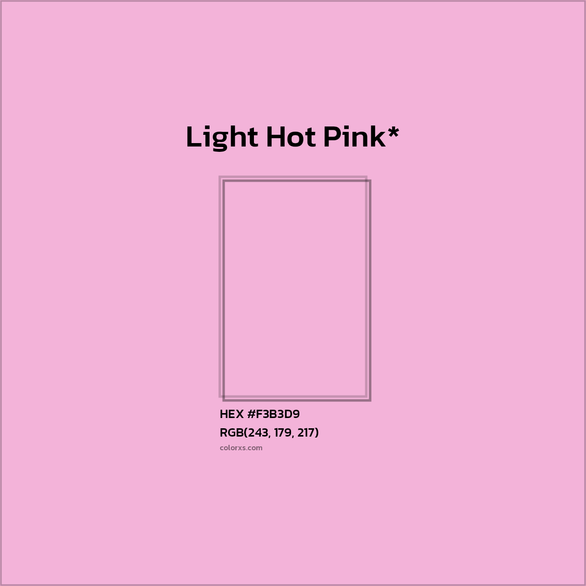 HEX #F3B3D9 Color Name, Color Code, Palettes, Similar Paints, Images