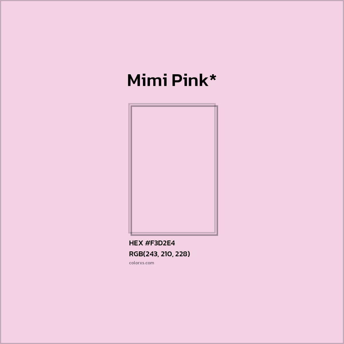 HEX #F3D2E4 Color Name, Color Code, Palettes, Similar Paints, Images