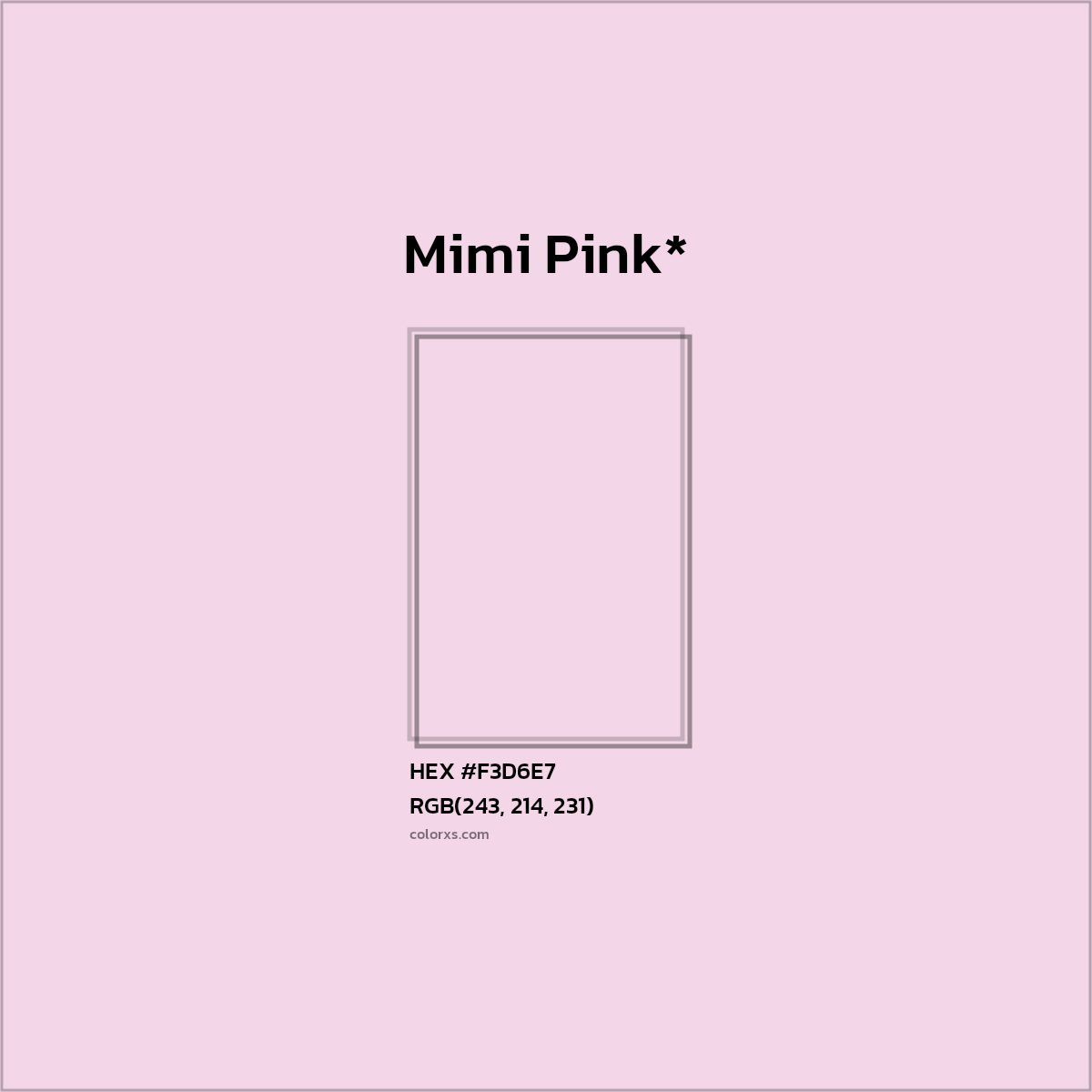 HEX #F3D6E7 Color Name, Color Code, Palettes, Similar Paints, Images
