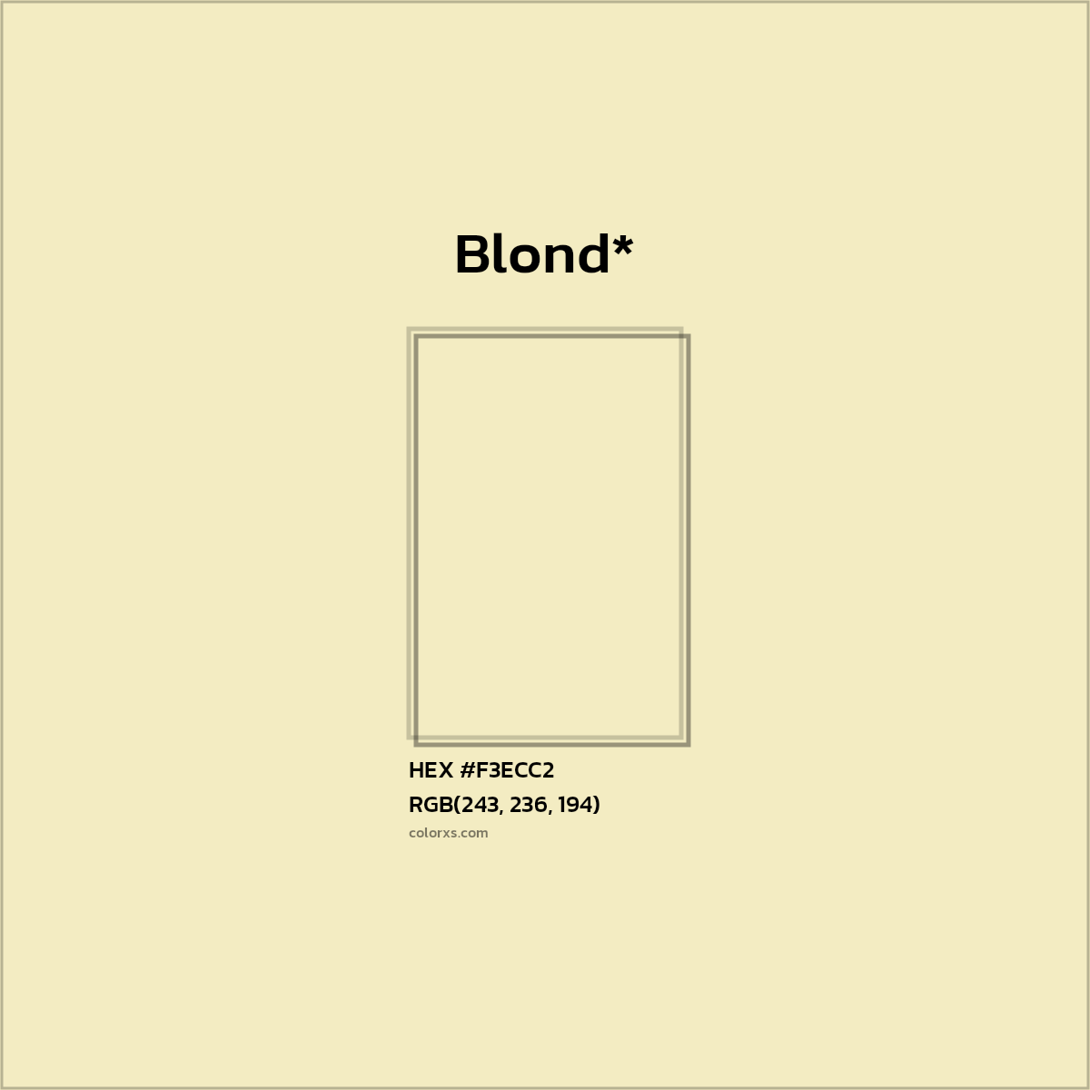 HEX #F3ECC2 Color Name, Color Code, Palettes, Similar Paints, Images