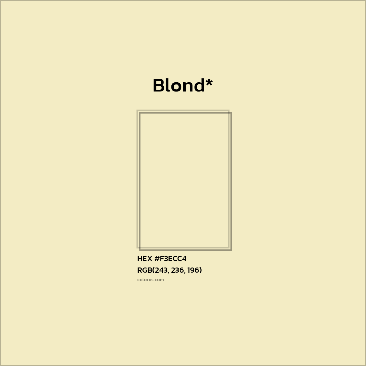 HEX #F3ECC4 Color Name, Color Code, Palettes, Similar Paints, Images