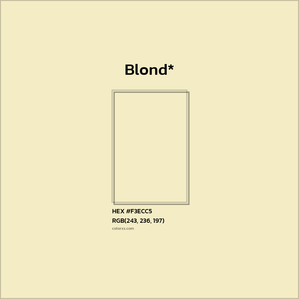 HEX #F3ECC5 Color Name, Color Code, Palettes, Similar Paints, Images