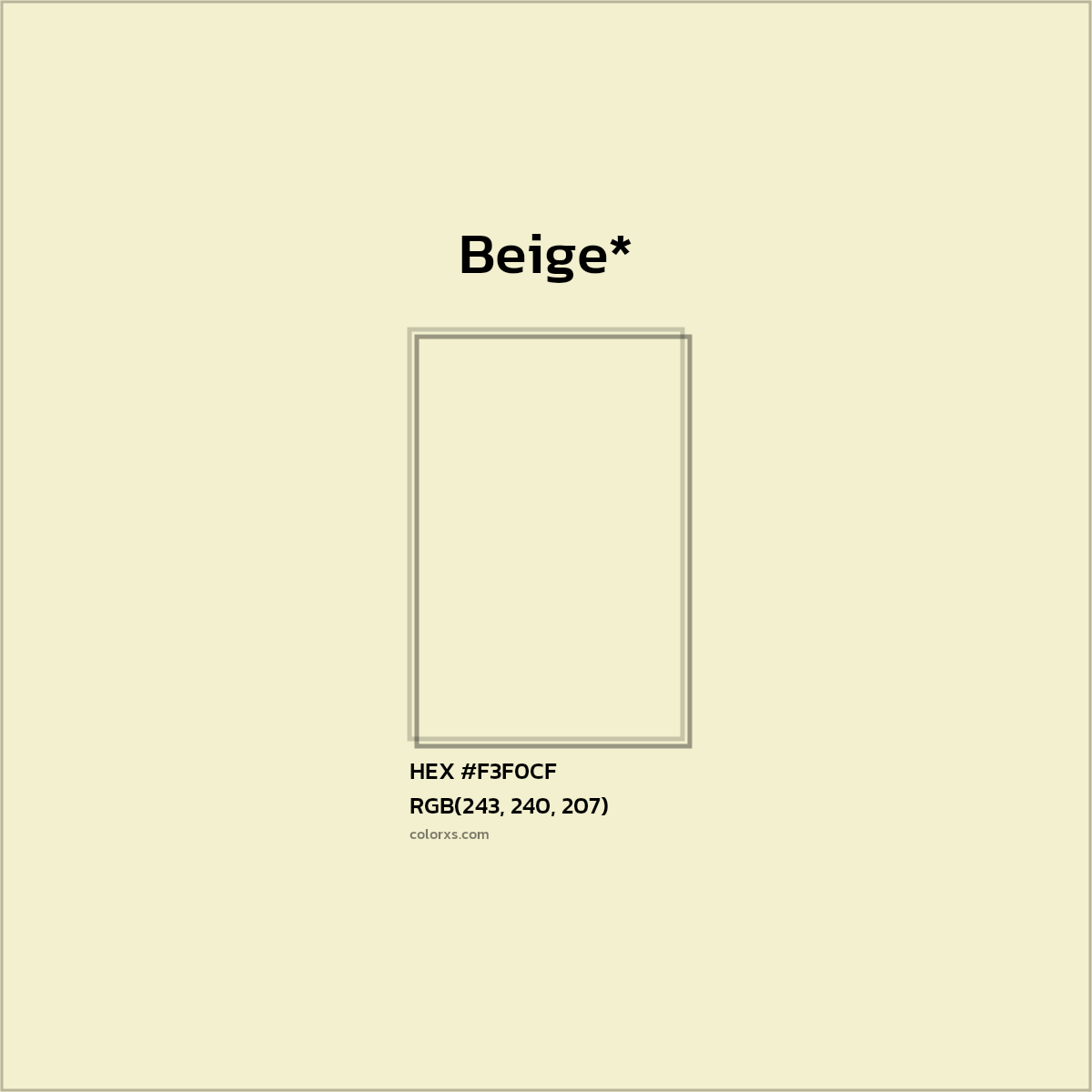 HEX #F3F0CF Color Name, Color Code, Palettes, Similar Paints, Images